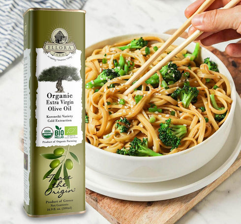 17 oz. Ellora Farms, Extra Virgin Olive Oil, Organic Cold Press, Traceable Single Origin Olive Oil, Kosher, tin