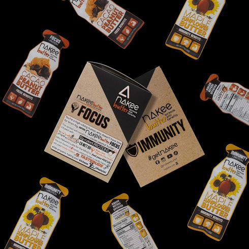 C8 6 Pack Nakee Butter Focus Cacao Peanut Butter - Gluten-Free, Keto, Low-Carb, High-Protein with MCT Oil