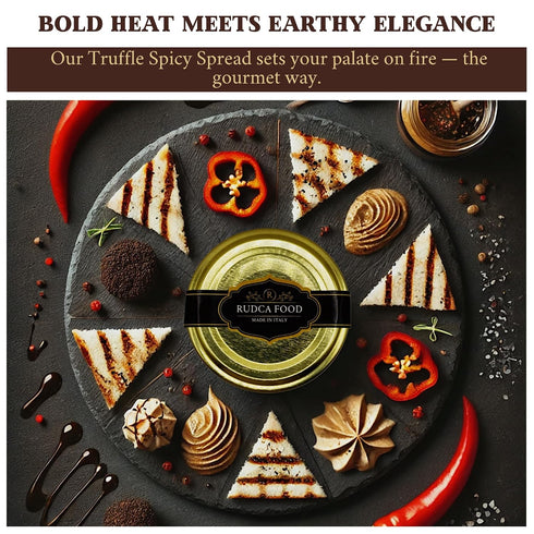 100% 2.82 oz (80g) Rudca Food Spicy Truffle Spread with Chili Peppers, Garlic, Mushrooms Natural Italian Gourmet Sauce