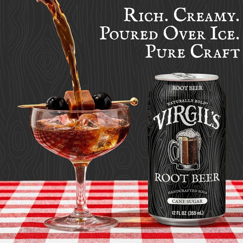 12oz 24 Pack Virgil's Handcrafted Root Beer - Rich Bold Flavor - Cans