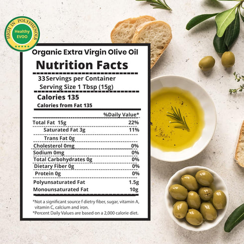 16.9 Oz (500ml) M.G. PAPPAS Italian Organic Olive Oil Extra Virgin Cold Pressed Award Winning, Unfiltered EVOO