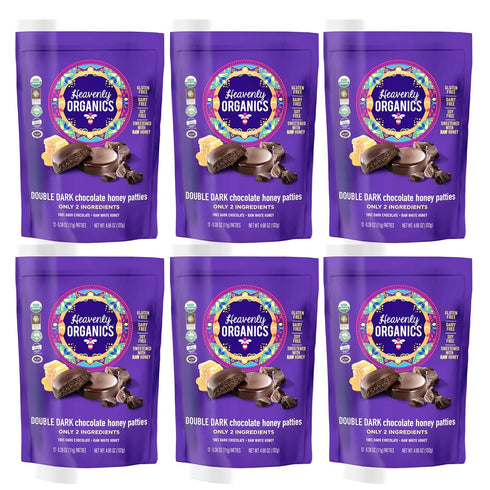 Heavenly Organics Double Dark Chocolate Honey Patties (72 Count, 6 Bags) |