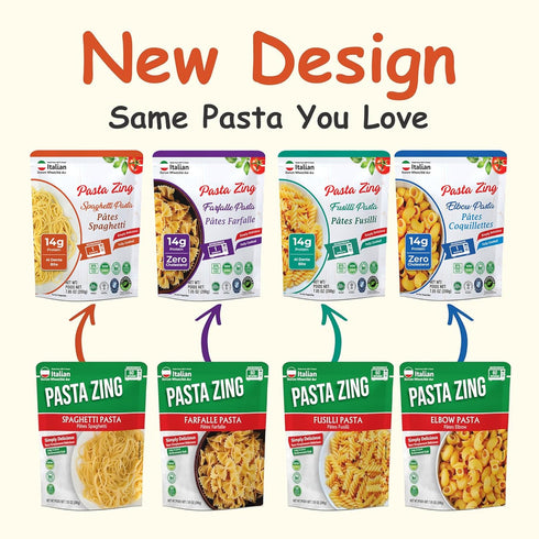 Pack 7 2x 3x 2x 1 -100% 7.05 Pasta Zing Microwavable Variety Pasta of | Farfalle | Spaghetti, Fusilli Pasta | Microwave