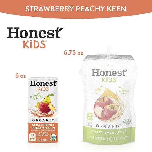 6 oz, 8 Pack, 5 Sets Honest Kids Strawberry Peachy Keen Cartons, fl