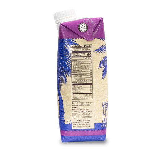 16.9 oz (Pack 12) CocoGoods Co Single-Origin Natural Coconut Water with Fresh Passion Fruit Juice fl.