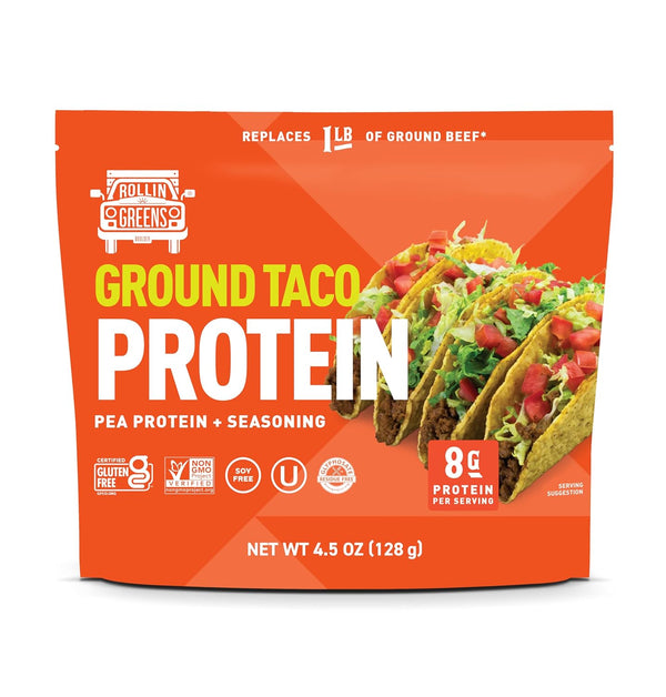 RollinGreens , Taco Grounds Plant Based, 4.5 Ounce