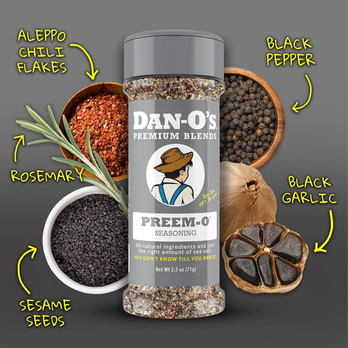 Pack 5 Set Dan-Os All Star Seasoning Variety Bottle Original, Cheesoning, Preem-O, Cajun & Tac-O All Purpose Spice