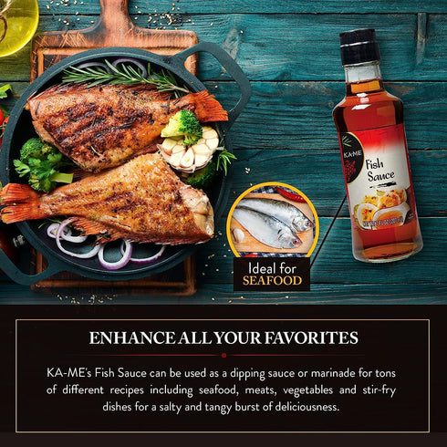 KA-ME Authentic Asian Fish Sauce, Gluten-Free, No Preservatives, 7 fl oz (Pack of 2)