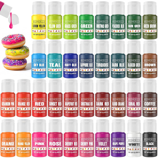 Food Coloring - 36 Colors Liquid Food Dye Set, Concentration Food Color