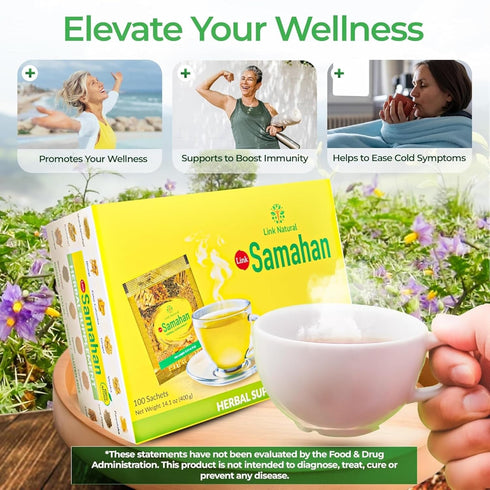 Packets 14 60 Count SAMAHAN Ayurvedic Herbal Tea - Sri Lankan Ceylon Blend with Natural Herbs Including Ginger, Black