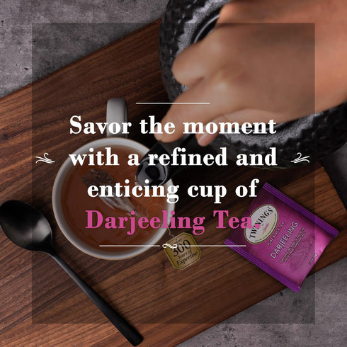 Twinings Darjeeling Tea, A Delicate Dry Black Tea, 20 Count Individually Wrapped Tea Bags, Pack of 2