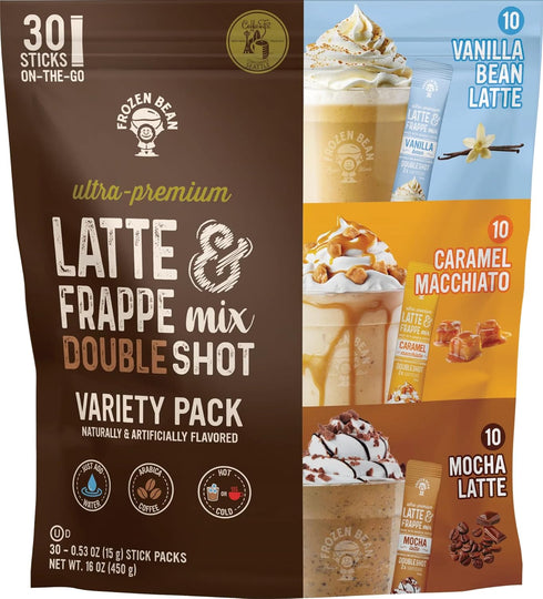 The Frozen Bean Lightened Ice Blended Coffee Mix: Caramel Macchiato, Vanilla Bean