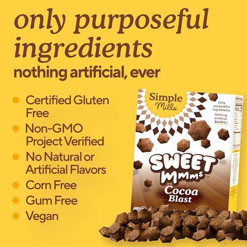 Mmms 4 oz (Pack 1) Simple Mills Sweet Cocoa Blast Bite Sized Baked Sweet Snack Gluten Free Cookies
