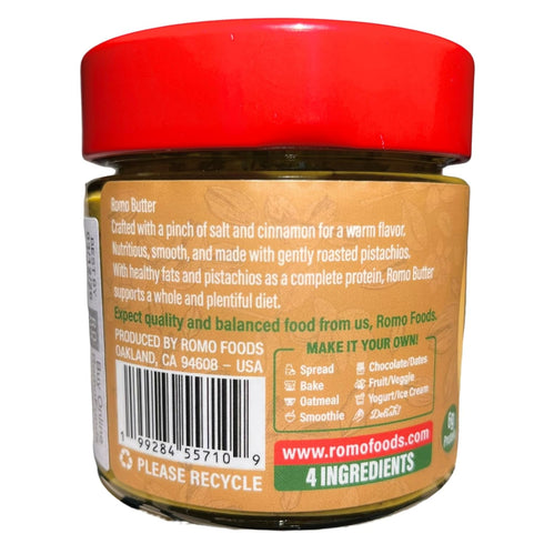 Romo Foods 6g 4 Romo Pistachio Butter (a hint of Cinnamon & Salt) | Vegan | Protein | Ingredients: Pistachio, EVOO