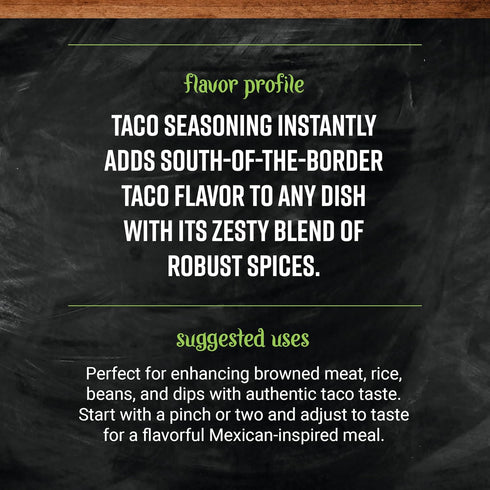 2.33 (Pack 12) Frontier Taco Seasoning, Ounce