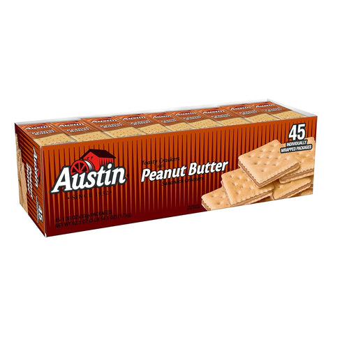 Austin Crackers Austin Toasty Crackers with Peanut Butter, 45 Count