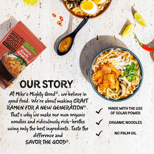 Packed 7 Packs 2.3oz Mikes Mighty Good Vegetarian Kimchi Ramen Organic Ramen Noodles Vegan Instant Noodles Spicy Kimchi