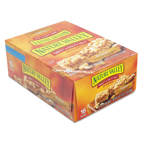 General Mills SN42067 1.2oz 16/Box Nature Valley Nature Valley Granola Bars, Sweet & Salty Nut Peanut Cereal, Bar