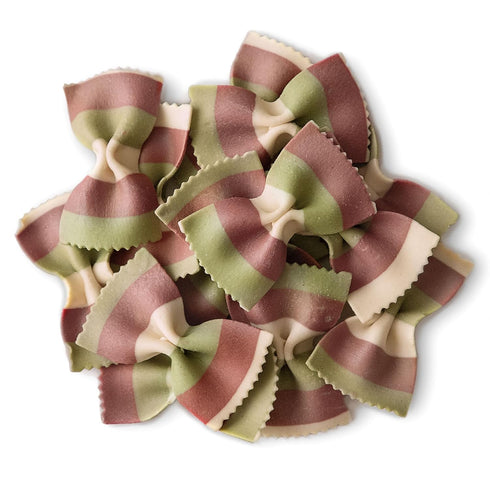 8.8 oz (Pack 6) Food to Live Organic Striped Farfalle Pasta, of - Italian Artisan Tri-Color Bow-Tie Pasta. Made