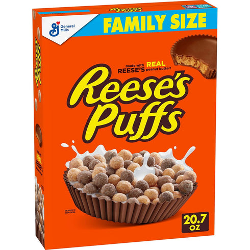 Reese's Puffs Breakfast Cereal, Chocolate Peanut Butter with Whole Grain, 20.7oz