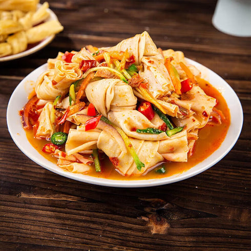 JTEDZI 1.1lb (500g) Dried Tofu Skin Knots, Bean Curd Knots, Natural Soy Tofu Knots