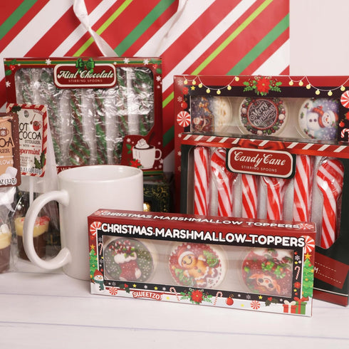 (3 Count) Christmas Marshmallow Toppers, Perfect for Hot Cocoa Toppings or Dessert Decorating Candy, Assorted Holiday