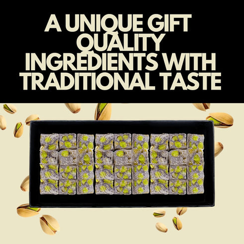 %40 8.8 oz Turkish Delight Extra Duduble by BAKIRKAZAN, PISTACHIO Turkish Delights Candy Luxury Food Gifts, Turkish