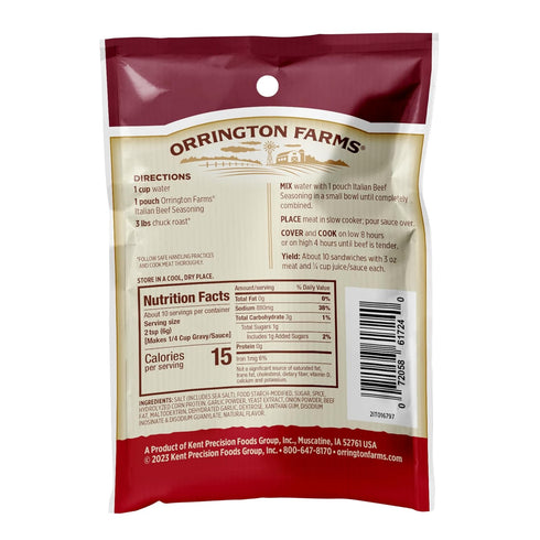 2.1 (Pack 12) Orrington Farms Beef Slow Cooker Mix, Italian, Ounce