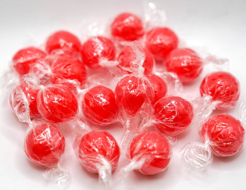 DM Sweets 2 lbs Jumbo Cherry Candy Balls with Gum Center - of Fresh Individually Wrapped Red Sweet Hard Candy Suckers
