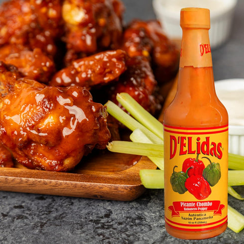 D'ELidas Habanero Hot Sauce, Natural Habanero Pepper Sauce, Chombo Picante #1 in Panama, Non-GMO, Keto Friendly, 10 Fl