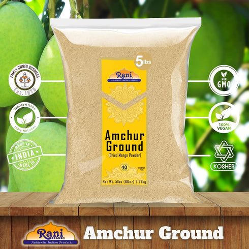 80oz (5lbs) 2.27kg Rani Amchur (Mango) Ground Powder Spice Bulk ~ All Natural, Indian Origin | No Color | Gluten