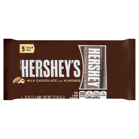 Hershey's Milk Chocolate with Almonds Snack Size 5 x .45 oz (2.25