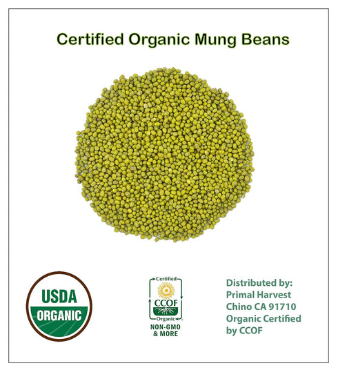 Organic Mung Beans (Green Gram) - Prewashed & Ready to Cook - Non-GMO