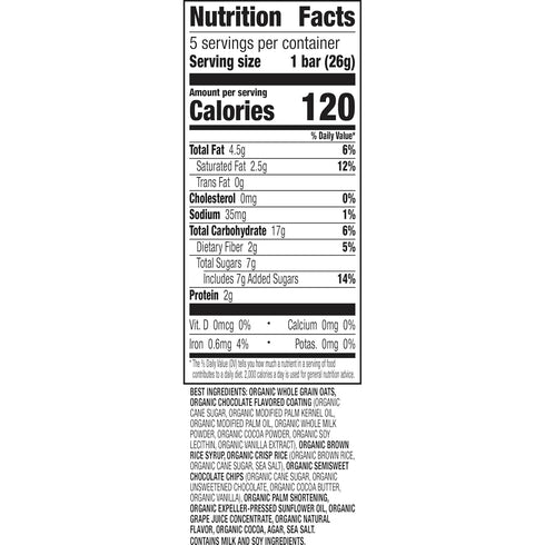 5 Annie's Chocolate Dipped, Chewy Chocolate Chip Granola Bars, ct