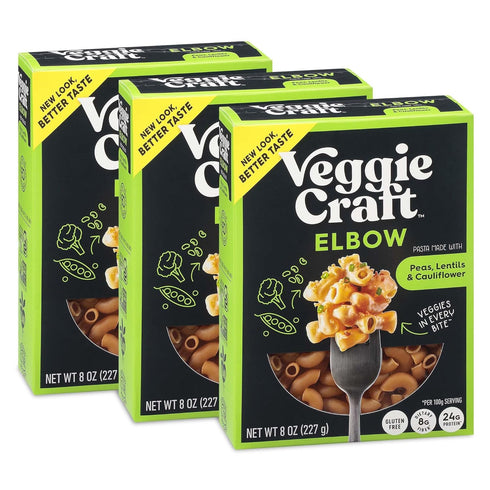 Veggiecraft Farms Elbow Pasta - NEW IMPROVED RECIPE - Protein Pasta, Cauliflower