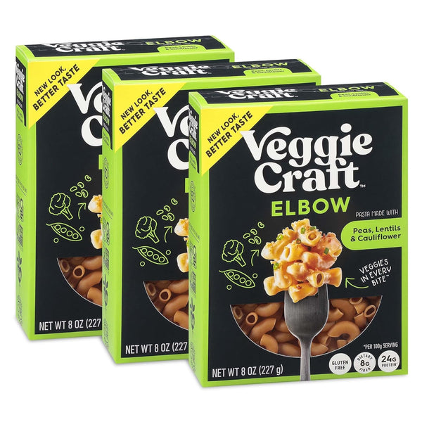 Veggiecraft Farms Elbow Pasta - NEW IMPROVED RECIPE - Protein Pasta, Cauliflower