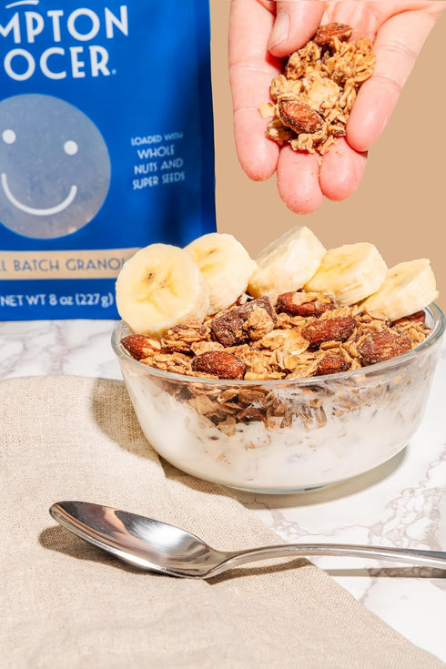 3 pack 8oz The Hampton Grocer Banana & Chocolate Chunk Granola, - Gluten-Free, Dairy-Free, Made with Real Bananas