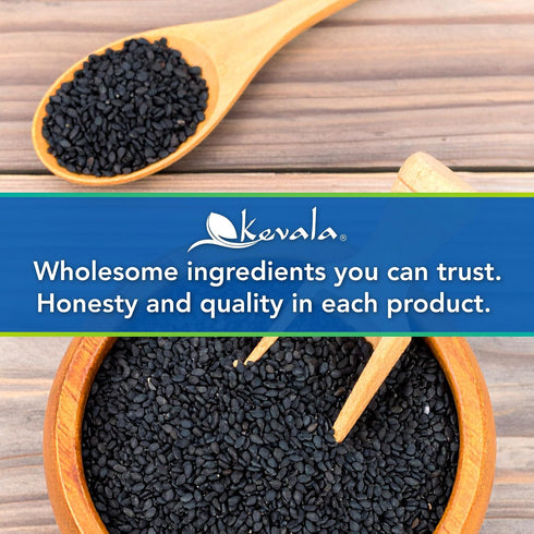 2 lb, 32 oz Kevala Organic Raw Black Sesame Seeds (Unhulled) - Great in Cooking and Baking for Many of Dishes