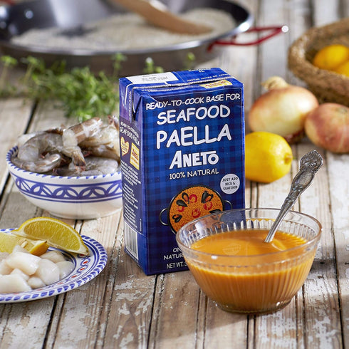 33.83 (3 Pack) Aneto Seafood Paella Cooking Base Broth, Fluid Ounce