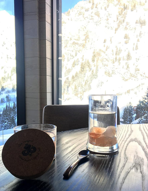 Original Himalayan Crystal Salt Sole Jar + Stones | A Natural Electrolyte Solution to Support Hydration, pH Balance