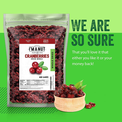 2 (32 oz) Dried Cranberries Original Pound Batch Tested Gluten & Peanut Free | Resealable Bag | High in Antioxidant |