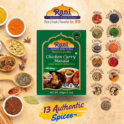 Rani Chicken Curry Masala (Indian 13-Spice Blend for Chicken) 3.5oz, All Natural, Vegan, Gluten Friendly