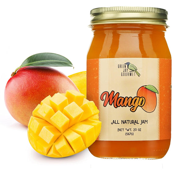 Green Jay Gourmet Mango Jam - All-Natural Fruit Jam with Mango &