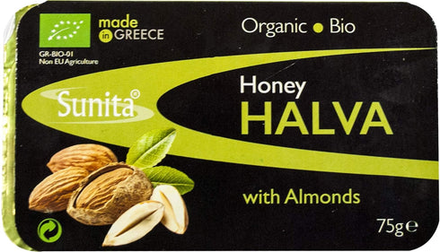 LA FINESTRA SUL CIELO Sunita Organic Honey Halva with Almonds 75 g (Pack of 6)