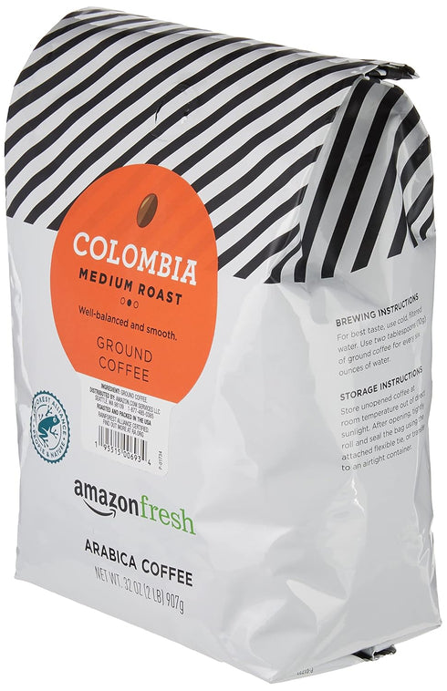 Amazon Fresh 32 Oz , Colombia Ground Coffee, Medium Roast