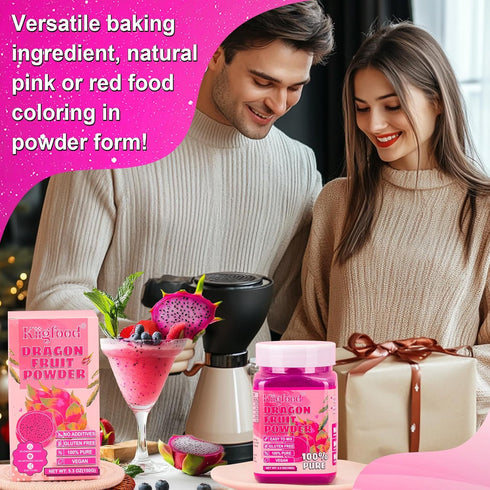 5.3 oz/150g Dragon Fruit Powder - Kiigfood Natural Fruit Powder, Freeze-Dried Pink Pitaya Powder for Dragon Fruit