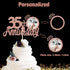 Sumerk 35th Anniversary Cake Topper, 13PCS Rose Gold Glitter Cake Decorations for Wedding Anniversary Celebration Party