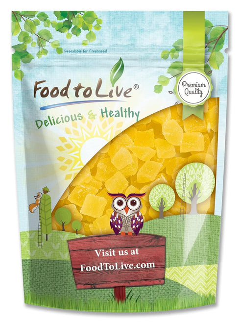 Food to Live Dried Diced Pineapple, 5 Pounds Raw, Vegan, Sweetened, Unsulfured,