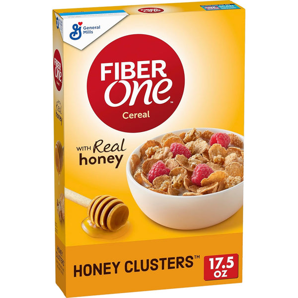 Fiber One Honey Clusters Breakfast Cereal, Fiber Cereal Made with Whole Grain,