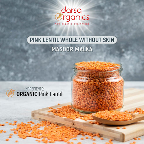 2 lb 2 lb Darsa Organics Red Lentils & Garbanzo Beans Bundle, USDA Organic, Non-GMO, Chemical-Free, Ideal for Vegan
